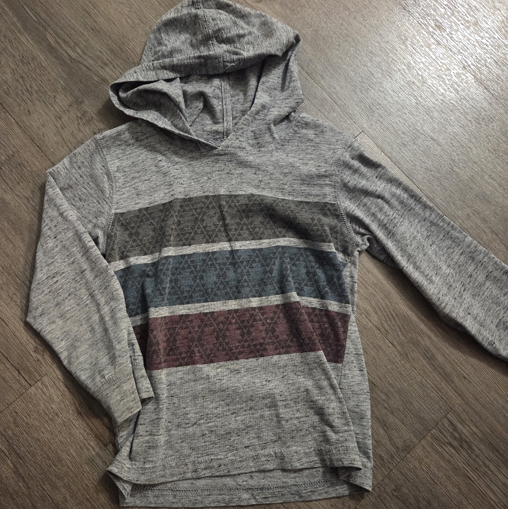 3 for $15 / First Wave • Gray Hooded Long-Sleeve Tee